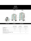 Set of Suitcases (Cabin and Median) Lucca rigid with capacity of 98.5 L