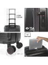 Mala de cabine com estojo para computador Jaslen Padua