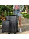Set de 2/3 valises (Cabin, Medium et Large) en Oxford rigide d une capacité de 95 L.