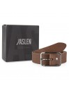Ceinture en cuir véritable. Boucle à goupille unique. Confortable flexible et durable. Coffret cadeau. Pour s'habiller avec s